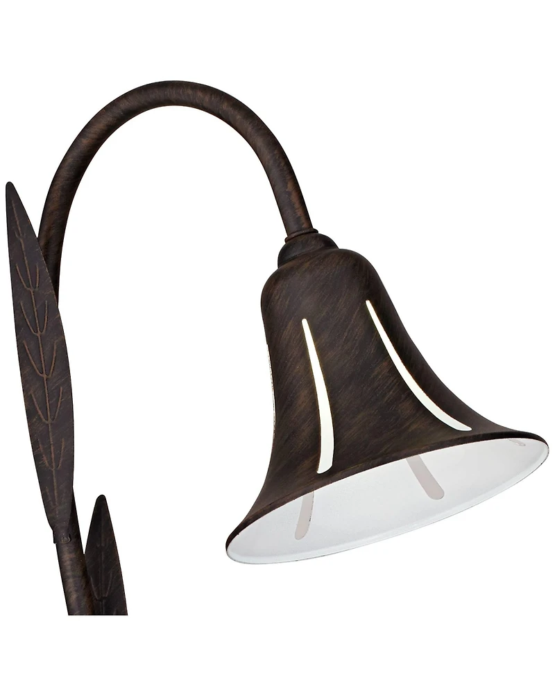 John Timberland Tulip High Country Outdoor Landscape Path Lights Porch House Set of 2 Led Bulb Dark Rust Finish Metal