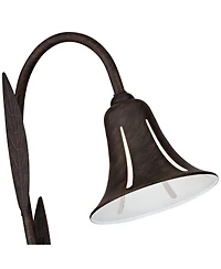 John Timberland Tulip High Country Outdoor Landscape Path Lights Porch House Set of 2 Led Bulb Dark Rust Finish Metal