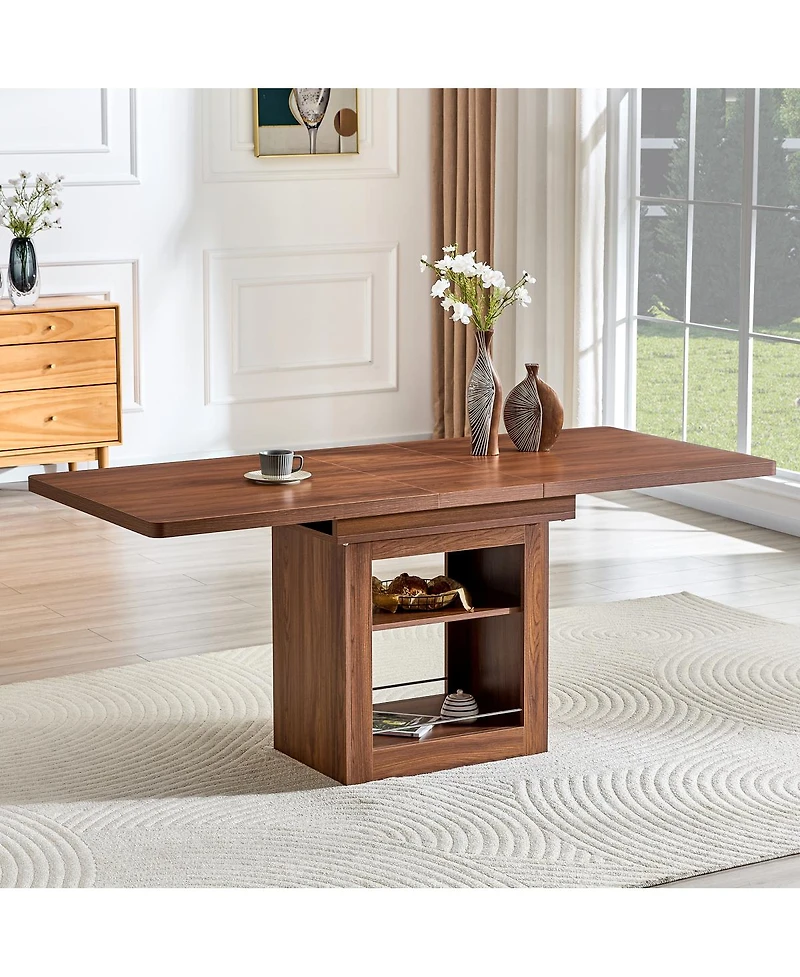 Streamdale Furniture Extendable Dining Table with Storage (4-8 Seats)