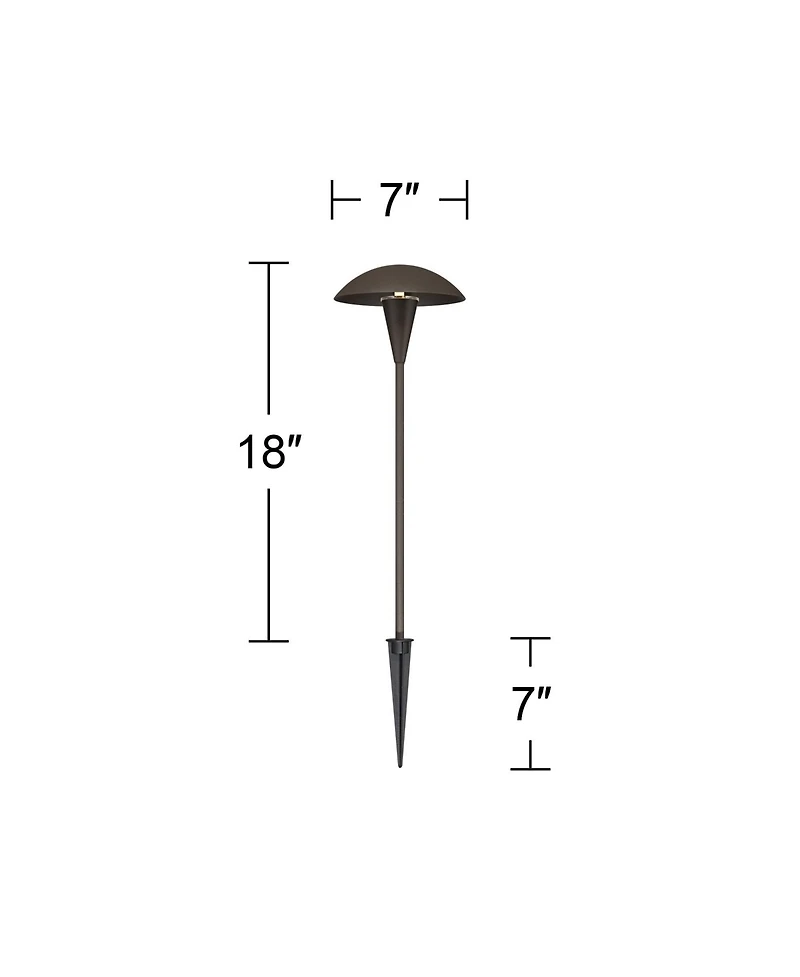 John Timberland Mushroom High Mid Century Modern 10-Piece Outdoor Landscape Lighting Set Porch Led Bulb Bronze Finish