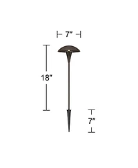 John Timberland Mushroom High Mid Century Modern 10-Piece Outdoor Landscape Lighting Set Porch Led Bulb Bronze Finish