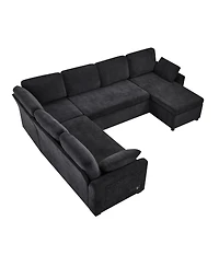 Streamdale Furniture U-Shape Sectional Sofa Bed with Storage