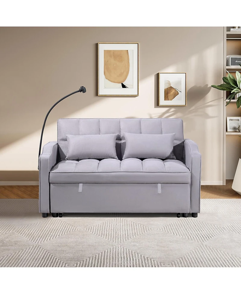Streamdale Furniture Multifunctional Foldable Sofa Bed, Usb, Stand