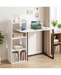 Slickblue 43.5 Inch Desk with Charging Station and Ergonomic Monitor Stand