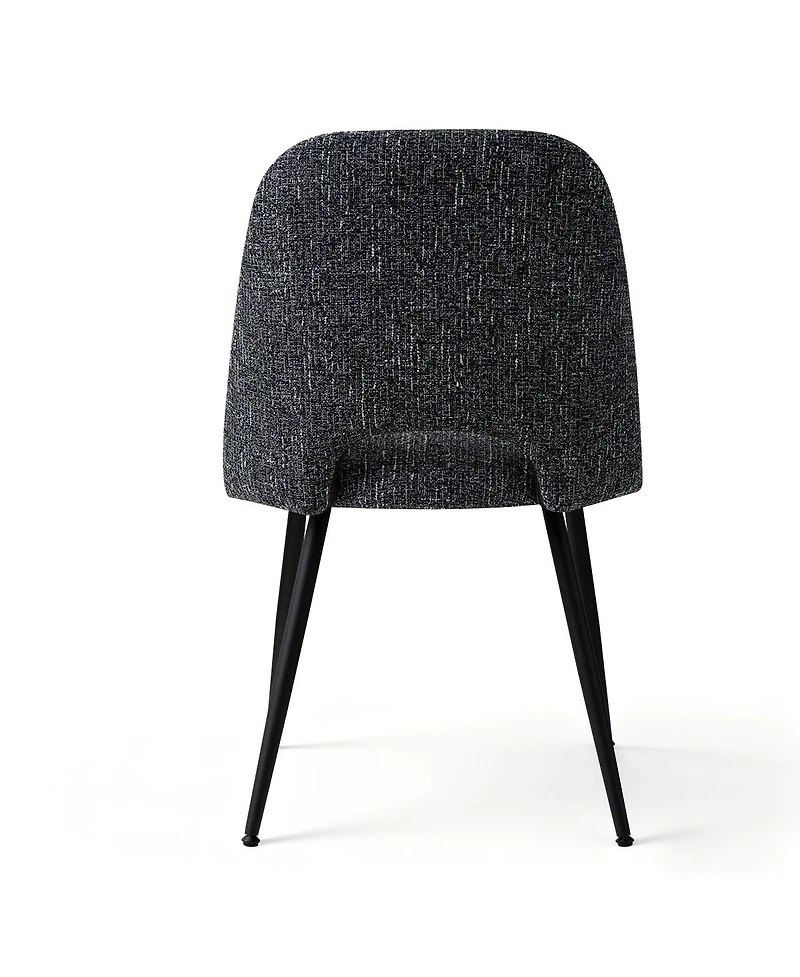 Maison Boucle Set of 2 Upholstered Dining Chairs, Modern Side Metal Legs