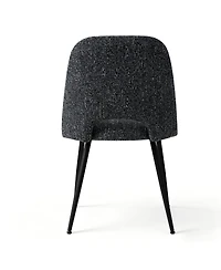 Maison Boucle Set of 2 Upholstered Dining Chairs, Modern Side Metal Legs