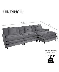 Streamdale Furniture L-Shaped Modular Chenille Sofa - Versatile Comfort and Style