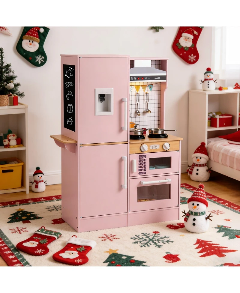 Slickblue Kids Corner Play Kitchen with Realistic Lights and Sounds