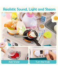 Slickblue Kids Corner Play Kitchen with Realistic Lights and Sounds