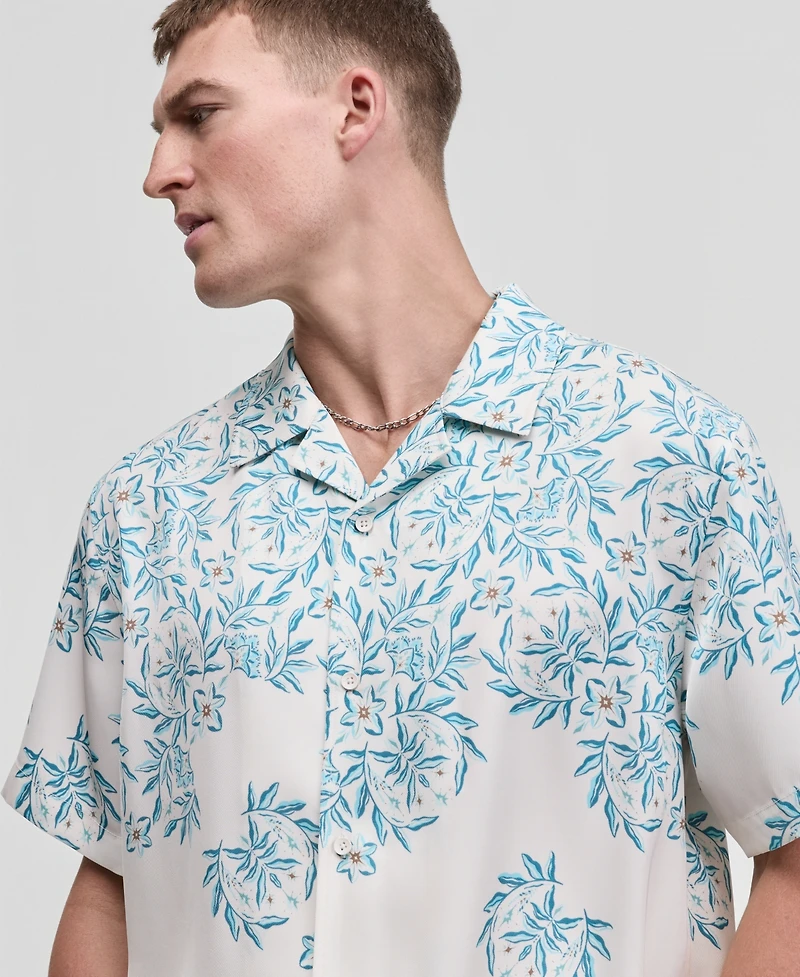 Mode of One Men's Tropical Kaleidoscope Relaxed-Fit Camp Shirt, Macy's Exclusive
