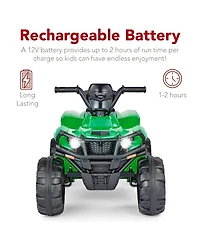 Best Choice Products 12V Kids Ride-On Atv Quad w/ Bluetooth, 2.4mph Max, Treaded Tires, Led Lights, Radio