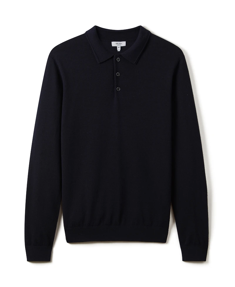 Reiss Men's Merino Wool Polo Shirt