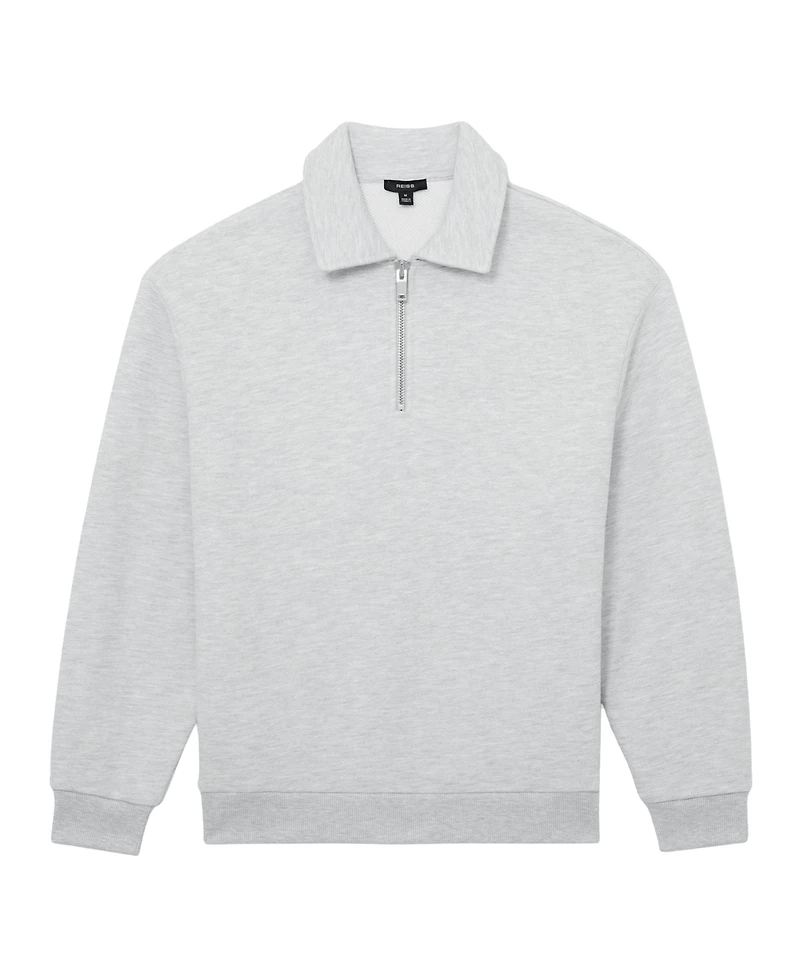 Reiss Men's Cotton-Blend Heavyweight Zip Sweatshirt