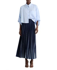Reiss Women's Serena Contrast Pleated Midi Skirt