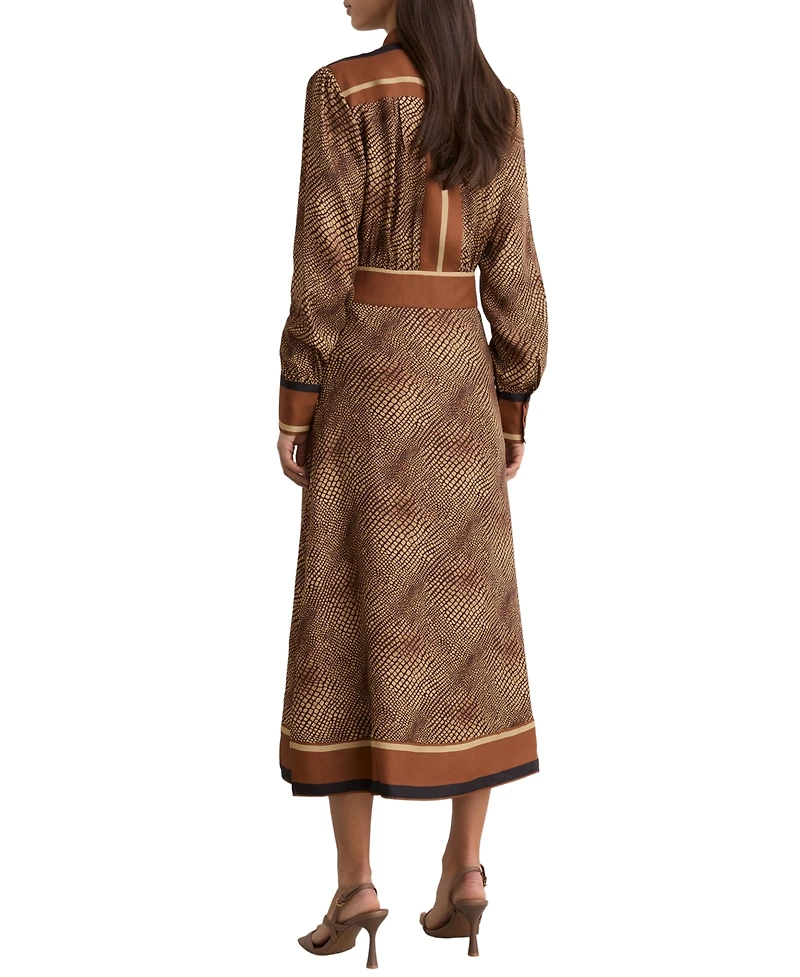 Reiss Women's Leia Animal-Print Midi Shirt Dress