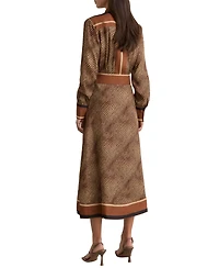 Reiss Women's Leia Animal-Print Midi Shirt Dress
