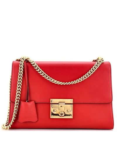 Pre-Owned Gucci Medium Padlock Shoulder Bag Leather
