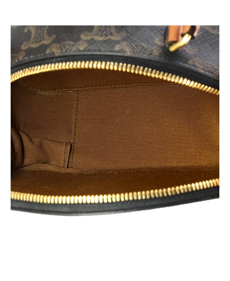 Pre-Owned Celine Half Moon Case Triomphe Coated Canvas with Leather