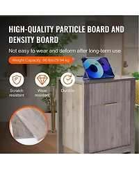 Gouun 2-Pc. Farmhouse Wood End Table Set with Charging Station and Drawers