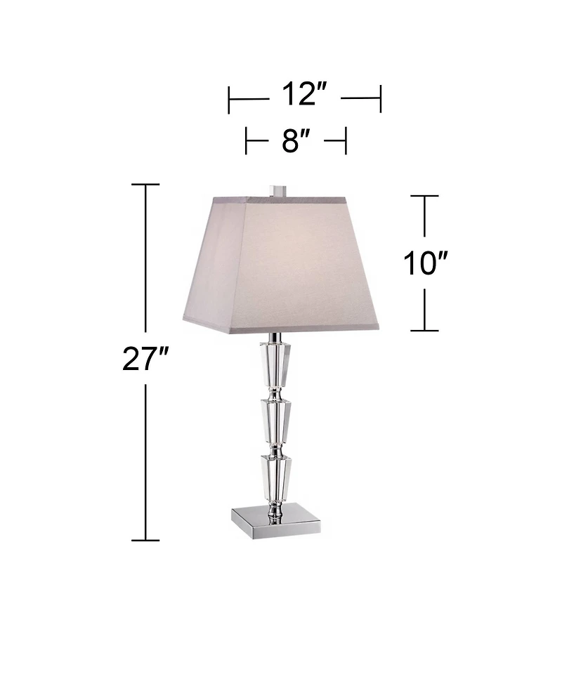 Vienna Full Spectrum Deco Collection 27" Tall Modern Table Lamp Chrome Finish Metal Stacked Crystal Single Living Room Bedroom
