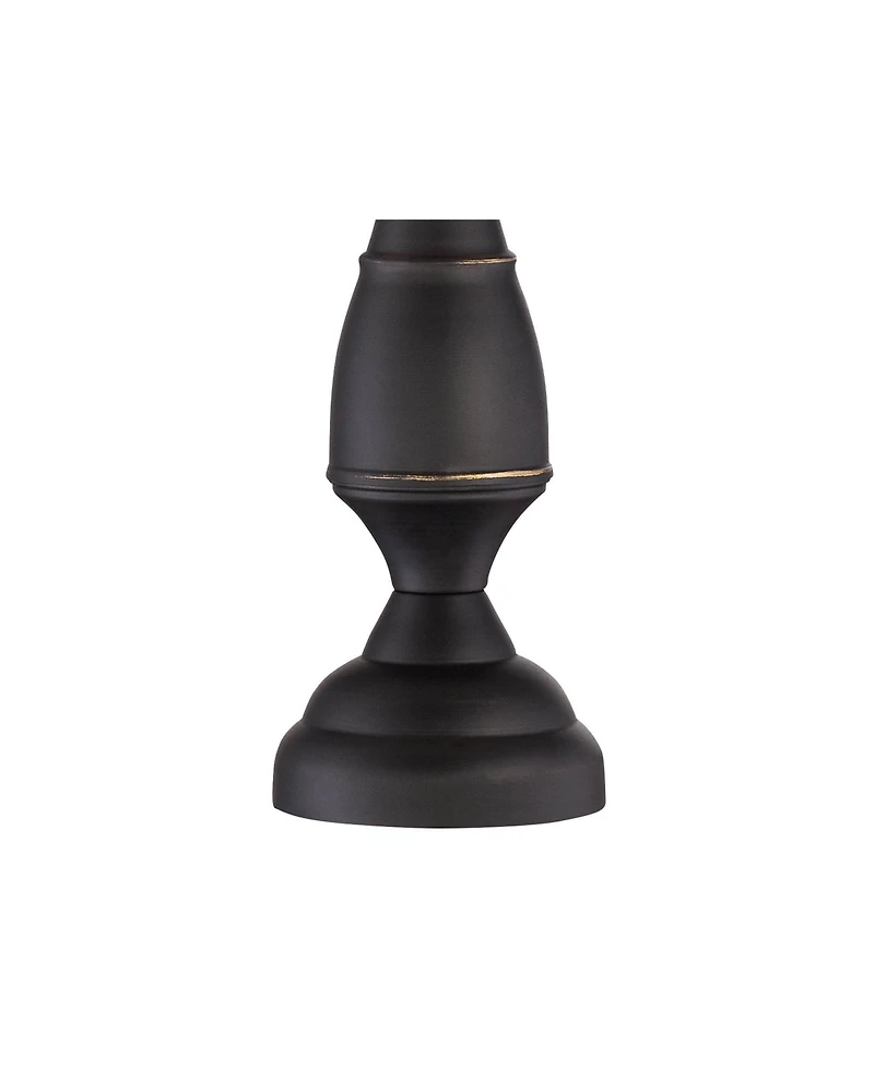 Regency Hill Ben Rustic Farmhouse Table Lamps 25" High Set of 2 Dark Bronze Metal Linen Pleated Shade for Bedroom Living Room Bedside Office