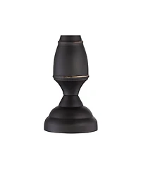 Regency Hill Ben Rustic Farmhouse Table Lamps 25" High Set of 2 Dark Bronze Metal Linen Pleated Shade for Bedroom Living Room Bedside Office