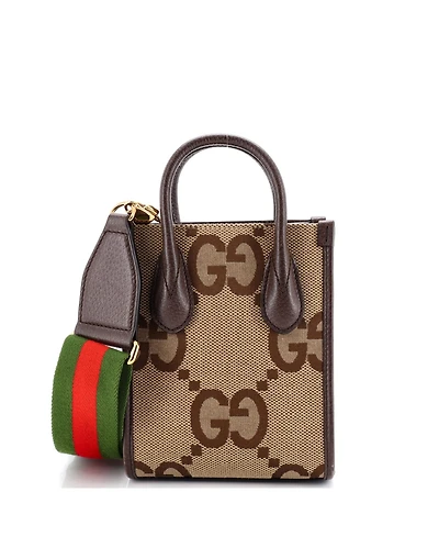 Pre-Owned Gucci Mini Vertical Tote Jumbo Gg Canvas