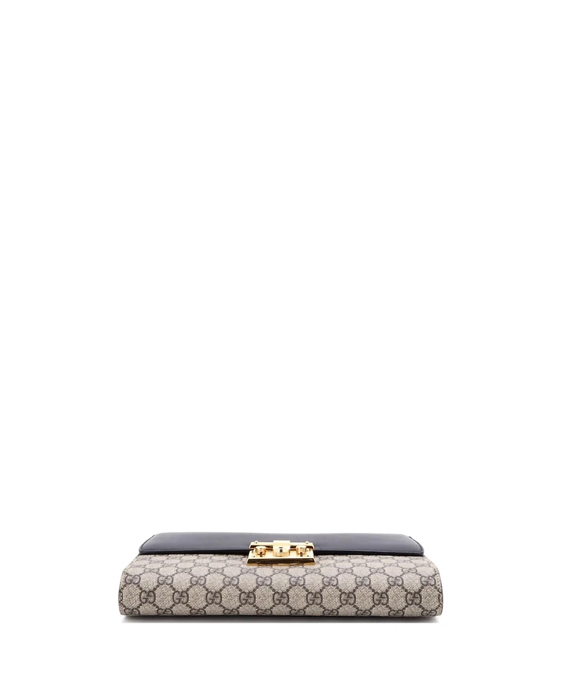 Pre-Owned Gucci Large Padlock Clutch Gg Canvas and Leather