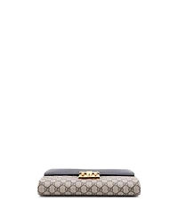 Pre-Owned Gucci Large Padlock Clutch Gg Canvas and Leather