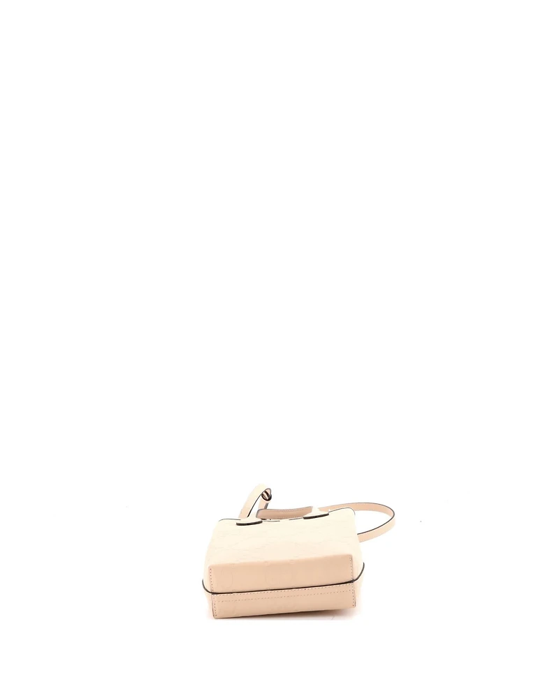 Pre-Owned Gucci Mini Vertical Tote Gg Embossed Leather