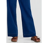 Jones New York Petite Lexington High-Rise Wide-Leg Patch Pocket Jeans