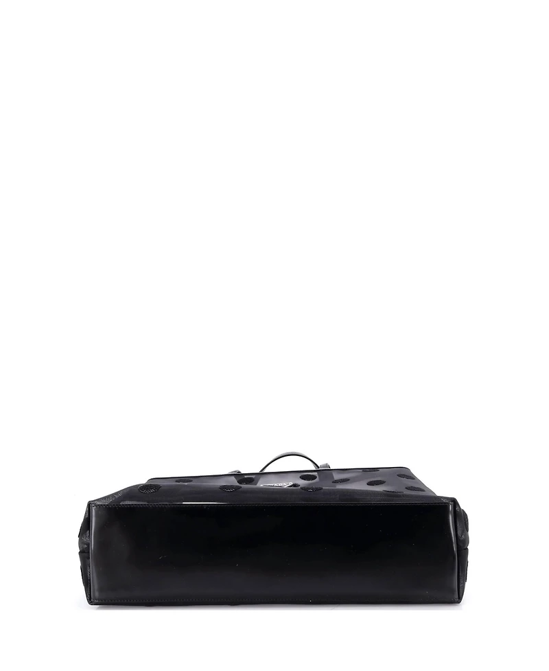 Pre-Owned Prada Large Logo Open Tote Polka Dot Sequined Mesh