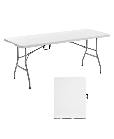 Gouun 6 Feet Folding Utility Table Portable Heavy Duty Indoor Outdoor Table