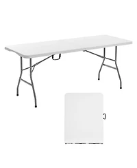 Gouun 6 Feet Folding Utility Table Portable Heavy Duty Indoor Outdoor Table