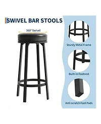 gaomon Dining Chair 4 Pcs Home Kitchen 360 Degrees Swivel Bar Stool Set Of 4 for Kitchen Dining Room