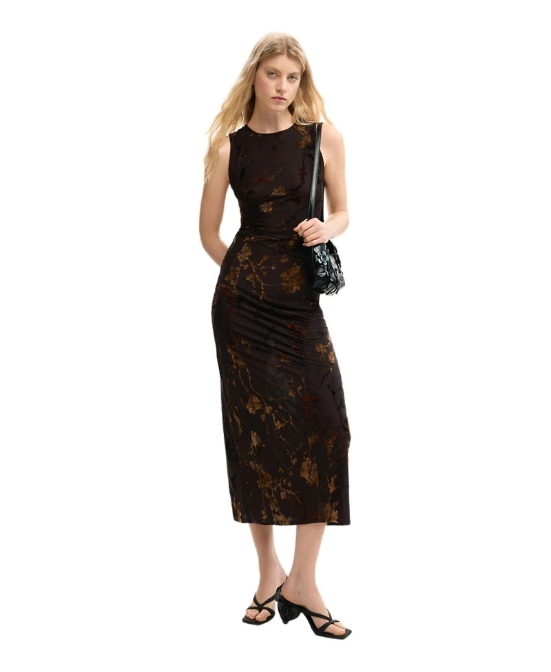 Desigual Women's Flocked midi dress