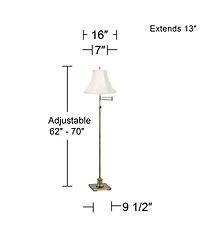 360 Lighting Traditional Swing Arm Floor Lamp Adjustable Height 70" Tall