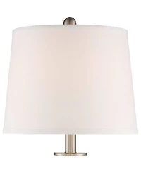 Regency Hill Arden 25" High Modern Table Lamps Set of 2 Table Top Dimmer Brushed Nickel Finish Mercury Glass Living Room