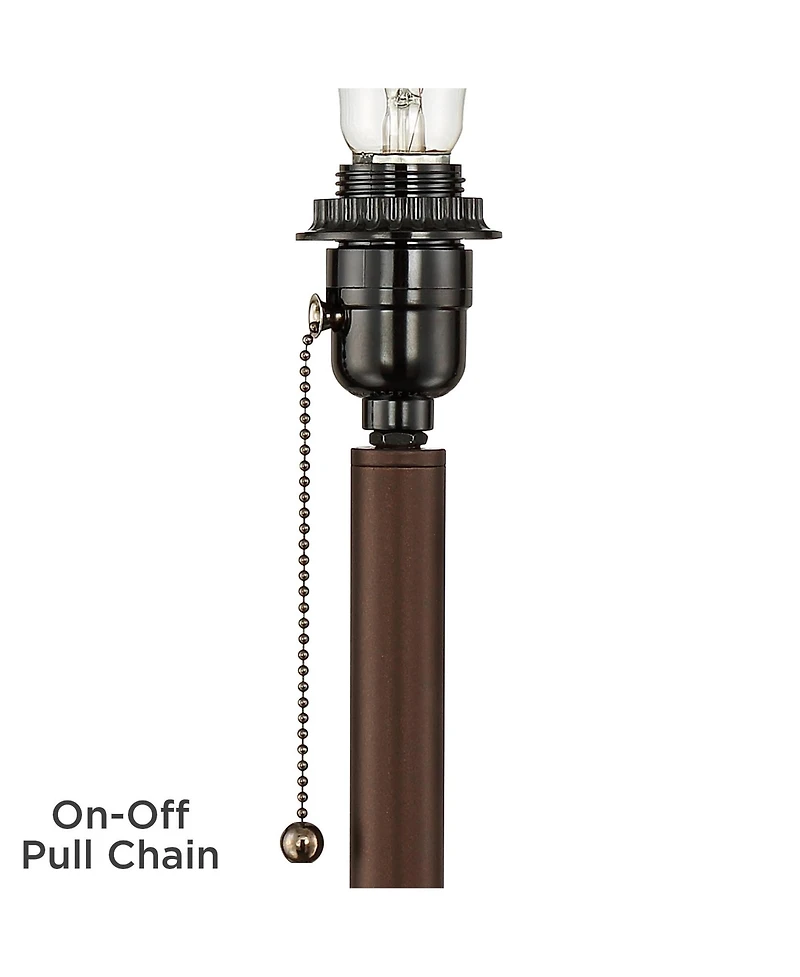 360 Lighting Caper Modern Floor Lamps with Tray Table 60 1/2" Tall Set of 2 Bronze Usb and Outlet Drum Shade for Living Room Bedroom