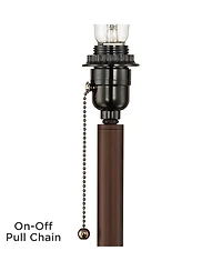 360 Lighting Caper Modern Floor Lamps with Tray Table 60 1/2" Tall Set of 2 Bronze Usb and Outlet Drum Shade for Living Room Bedroom