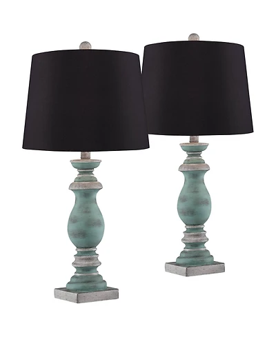 Regency Hill Patsy Country Cottage Table Lamps for Bedroom Living Room House Bedside