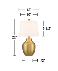 360 Lighting Becca 22" High Urn Small Modern Accent 3-Way Table Lamps Set of 2 Metal Shade Living Room Bedroom