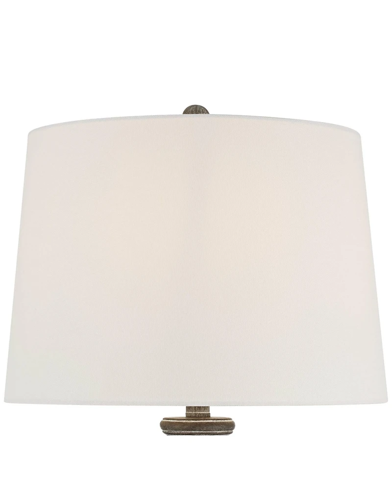 360 Lighting Lockland 31" Tall Column Large Traditional End 3-Way Table Lamp Antique Finish Single Shade Living Room Bedroom