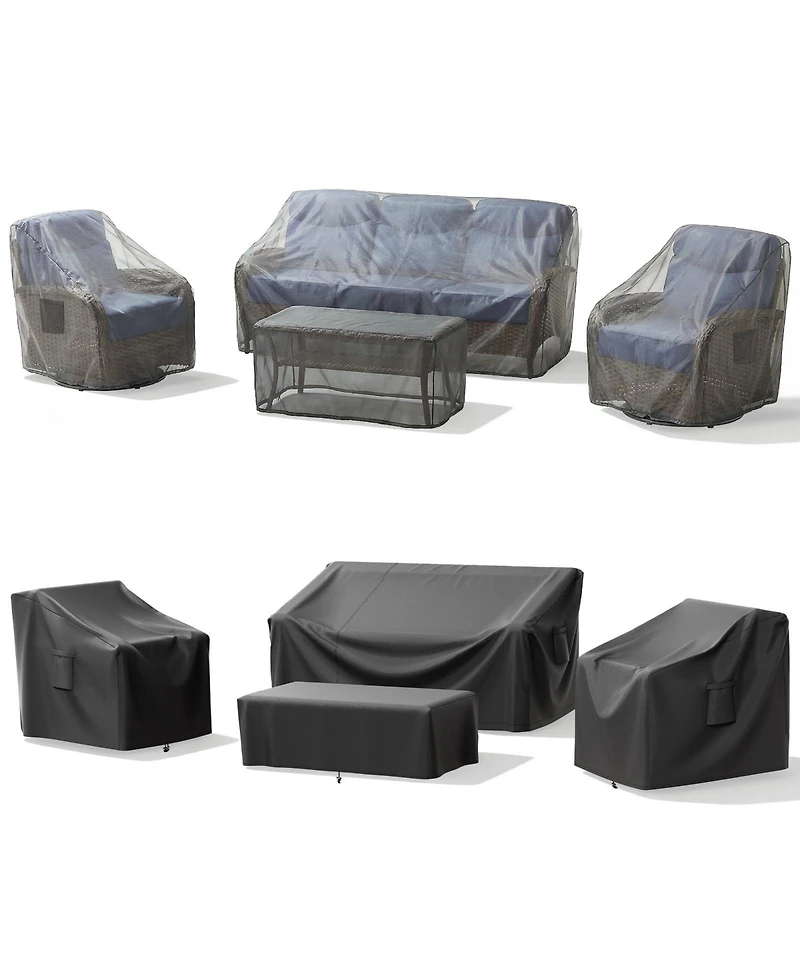 Gymojoy Outdoor Furniture Cover Waterproof, 4 Piece Patio Set for Outside Couch, Lawn Chairs, Coffee Table,Windproof with Buckle Strap