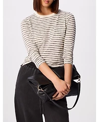 Whistles Women's Stripe Crew Neck Pocket Top