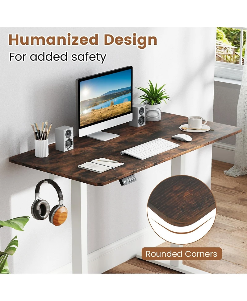 Sugift Electric Standing Desk with Led Display and 2 Memory Height Settings