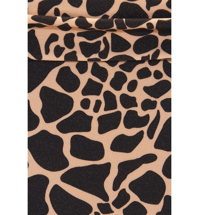 Lascana Women's Giraffe Print Fold Over Bikini Swimsuit Bottom