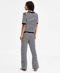 Tommy Hilfiger Womens Crochet Short Sleeve Cardigan Pants