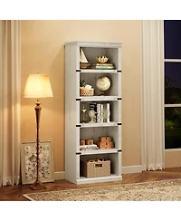 gaomon 67" Tall Farmhouse 5-Tier Wooden Bookcase