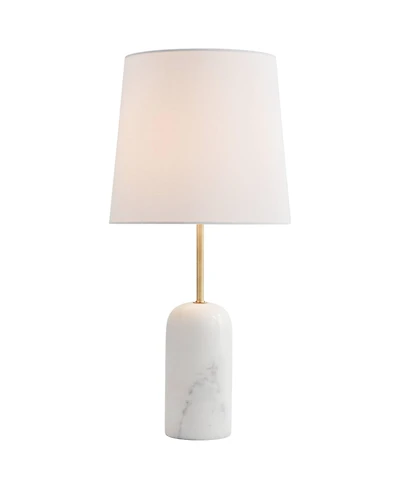 360 Lighting Ben 25" High Small Cylinder Modern Glam Table Lamp Marble Finish Living Room Bedroom Bedside